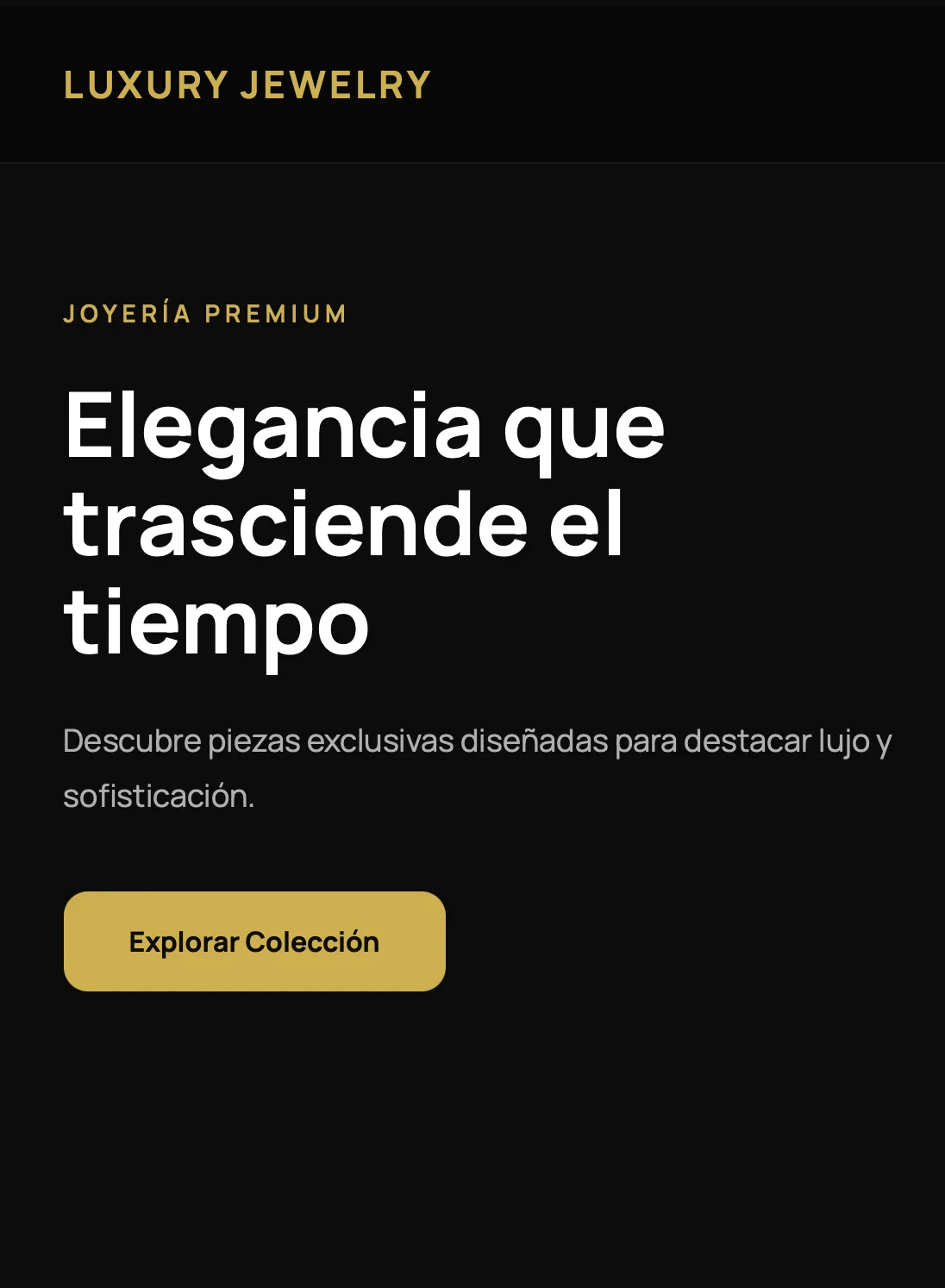 Diseño web premium para joyería moderna